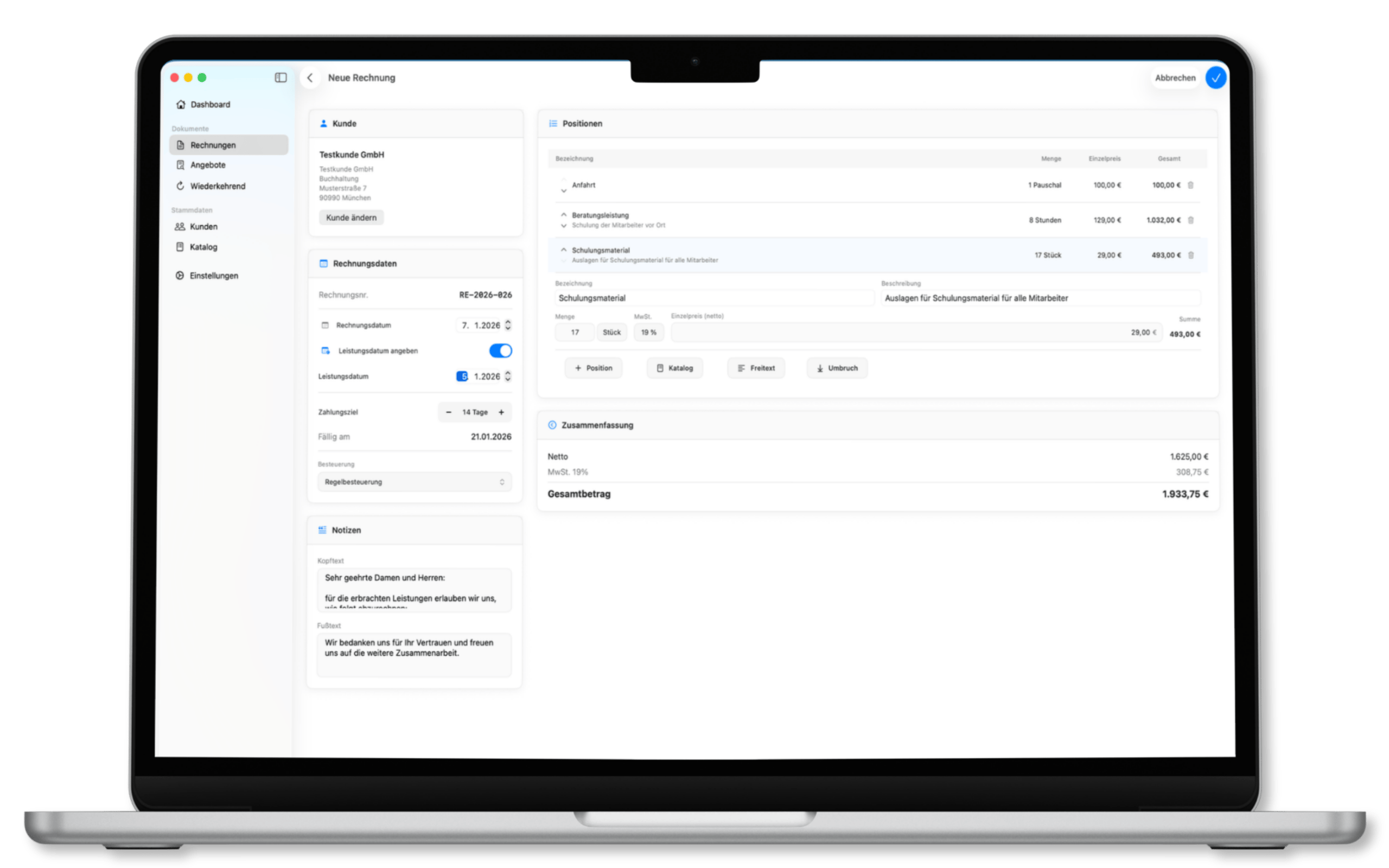 Rechnungen erstellen